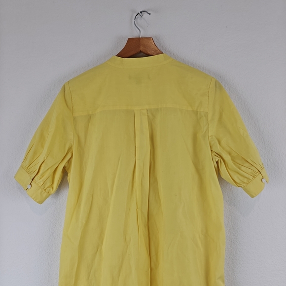 J. CREW Short-sleeve mini shirt-dress in cotton poplin Classic Yellow Size XS - Picture 14 of 16